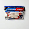 AFISHLURE Soft Fishing Lures Red Head White Body Shad Bait 5pcs Pack