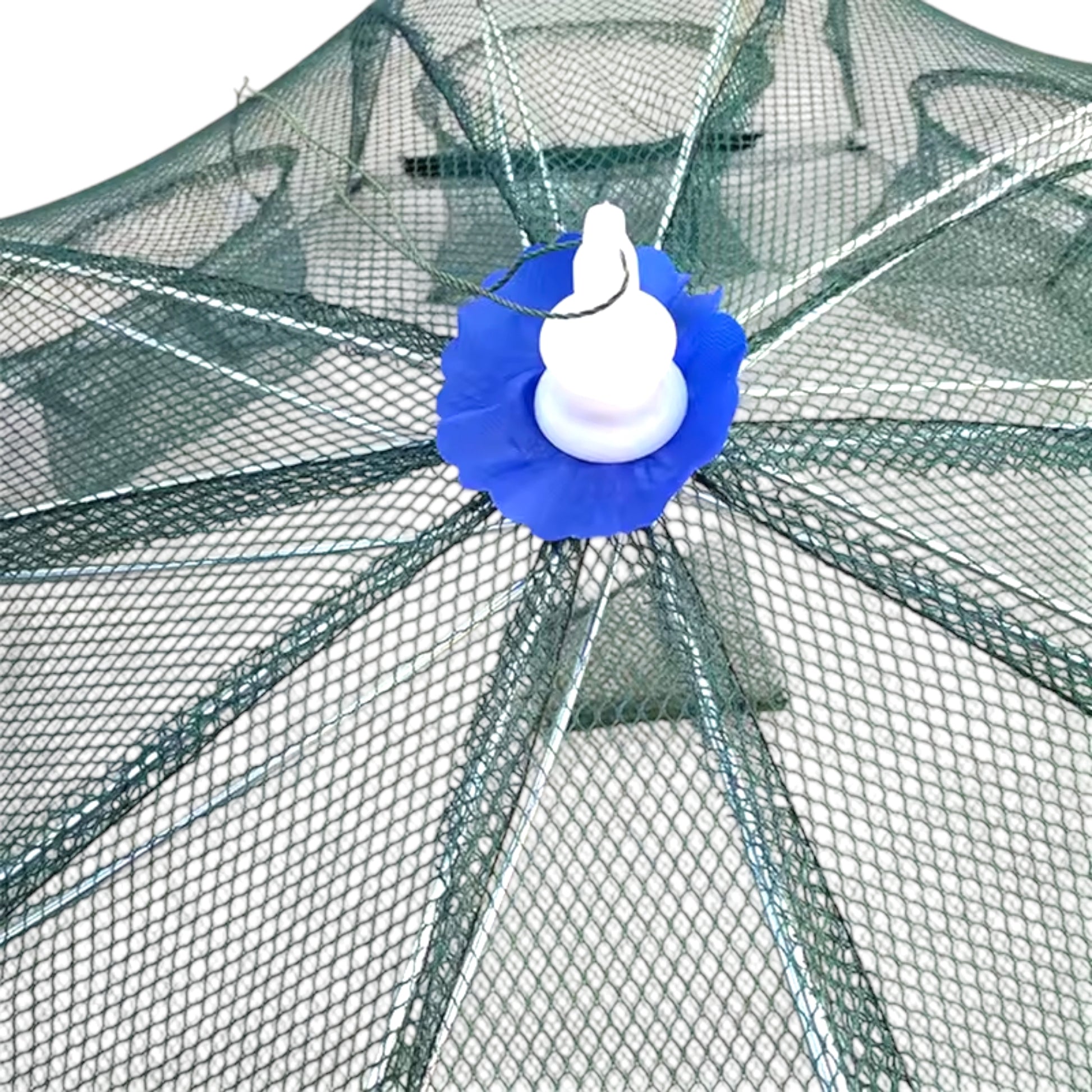 Closeup of Durable Nylon Net on Fiszon Foldable Crab Trap