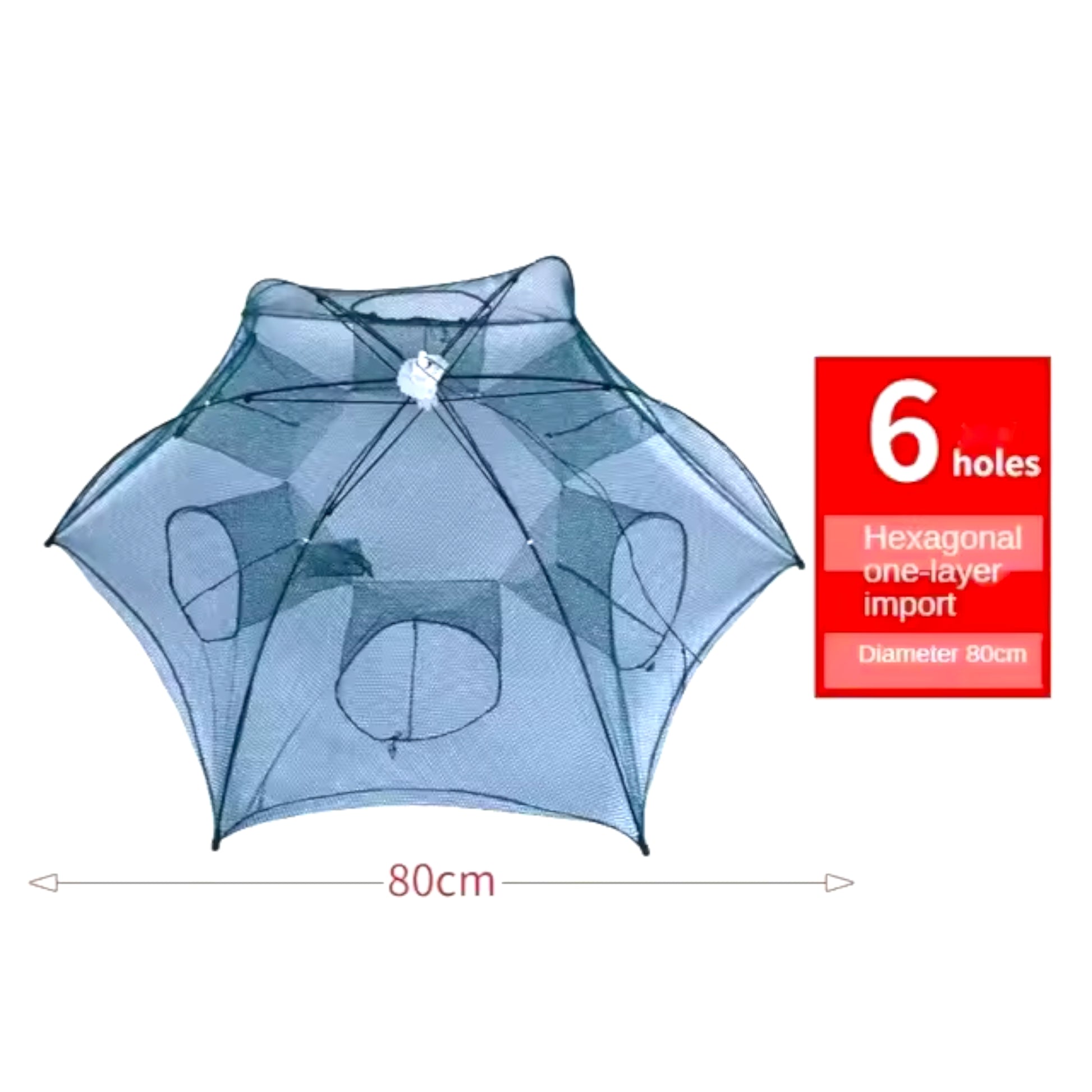Foldable 6-Hole Umbrella Crab Trap Top View – Fiszon Fishing Net