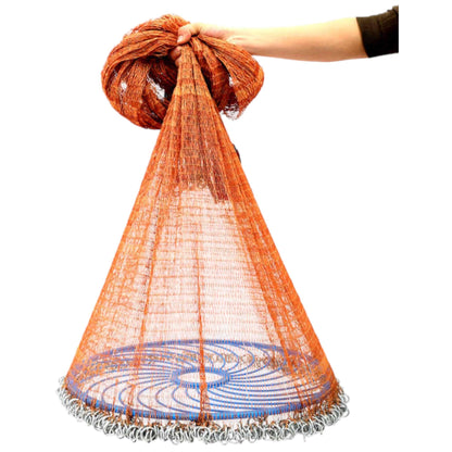 Open 8ft cast fishing net for wide coverage and effective bait fishing