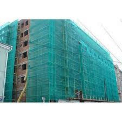 Green Mono Shade Safety Net – 5m x 50m for UV Protection & Worker Safety.