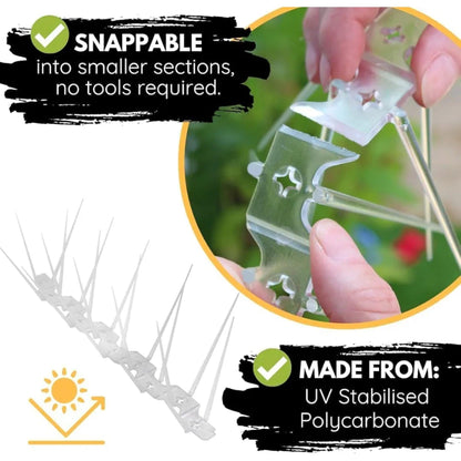 Anti-Bird Spikes – Durable Polycarbonate, UV-Resistant for Rooftops & Balconies.