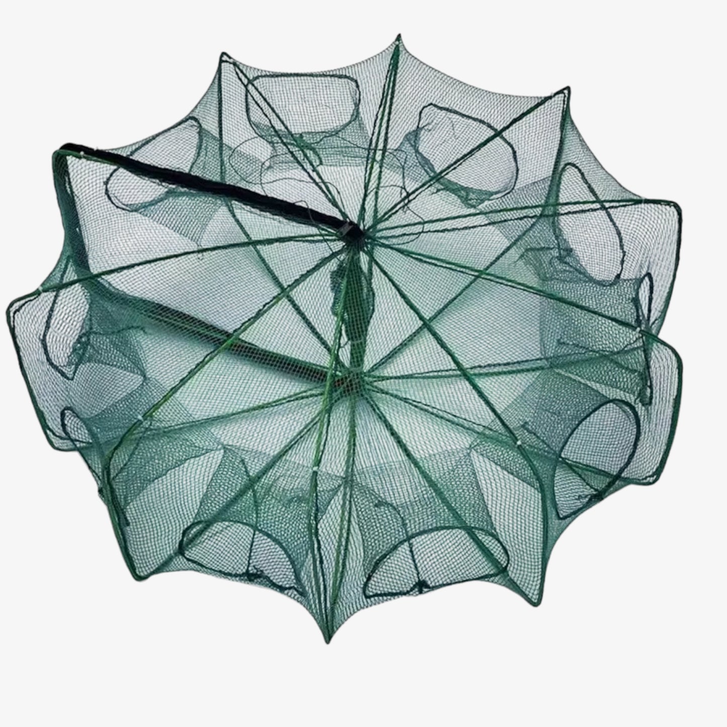 Automatic foldable 10-hole fishing trap net for fish crab and shrimp with umbrella design by Fiszon