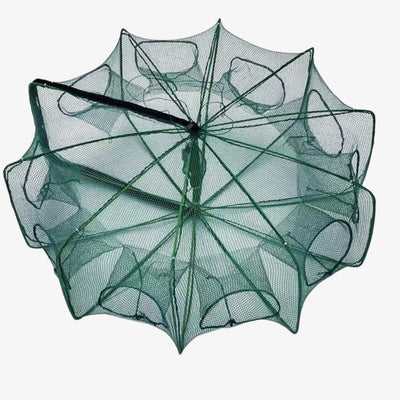 Automatic foldable 10-hole fishing trap net for fish crab and shrimp with umbrella design by Fiszon