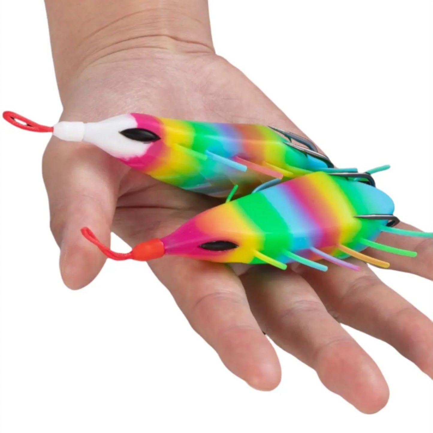 AYAKA Premium Frog Fishing Lures with weedless hidden double hook and multi-color rainbow body for snag-free fishing in heavy cover.
