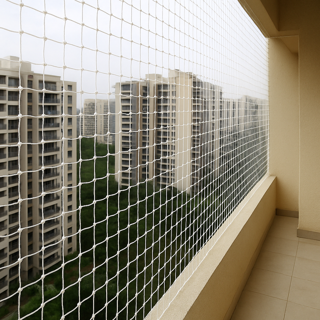 Pigeon Safety Net for Balconies – Heavy Duty White Protection Net