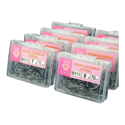 Chinu High Carbon Steel Hooks – 100pcs Box, Sizes 4 to 10.