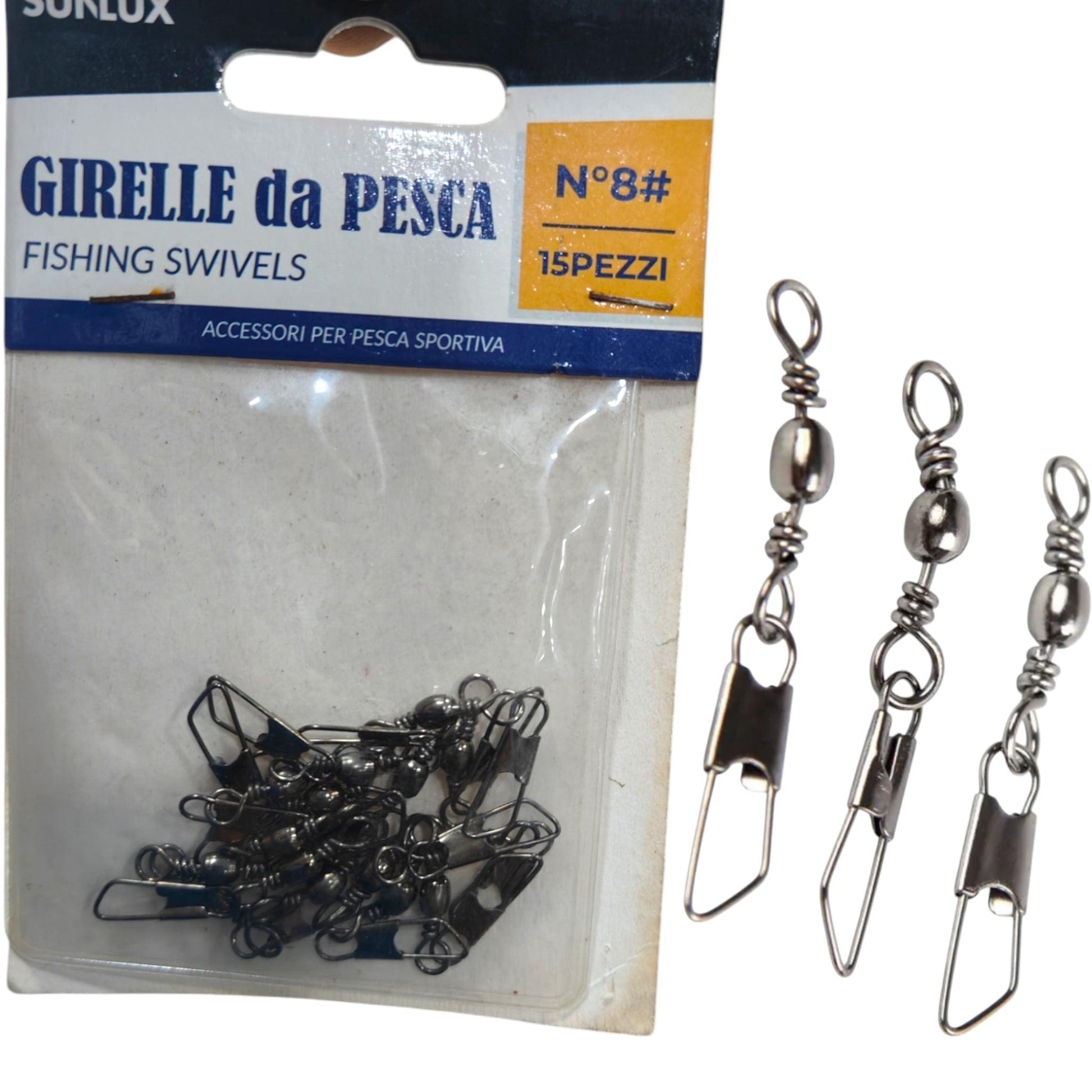 Fishing Swivels with Snap – Durable 15-Piece Set for Smooth Rotation.