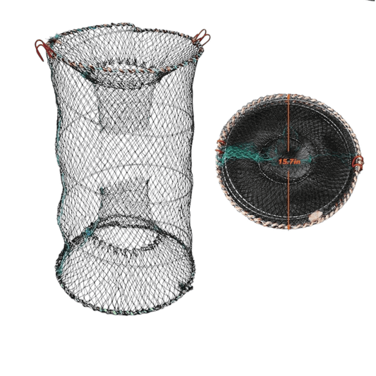 High-quality foldable fishing trap for crabs, lobsters, and crawfish, featuring durable netting and secure design