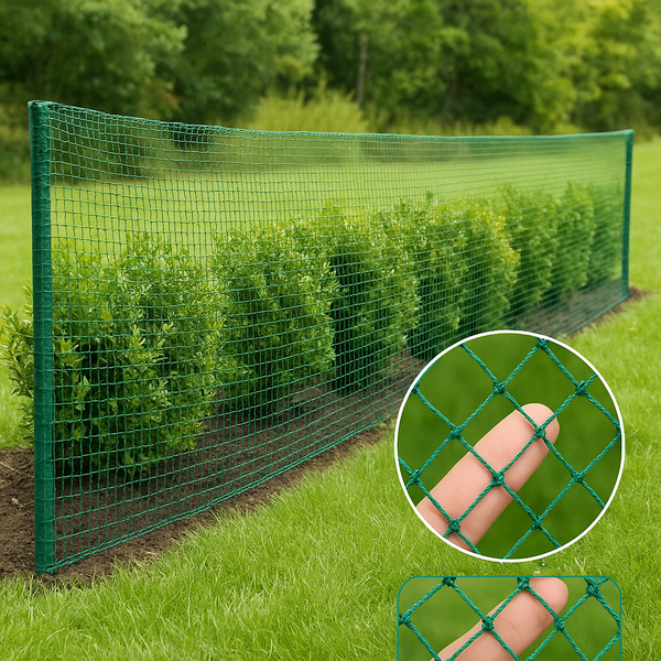 Garden Front Protection Net – 5ft Height × 50ft Length (80mm Mesh Plant Safety Barrier)