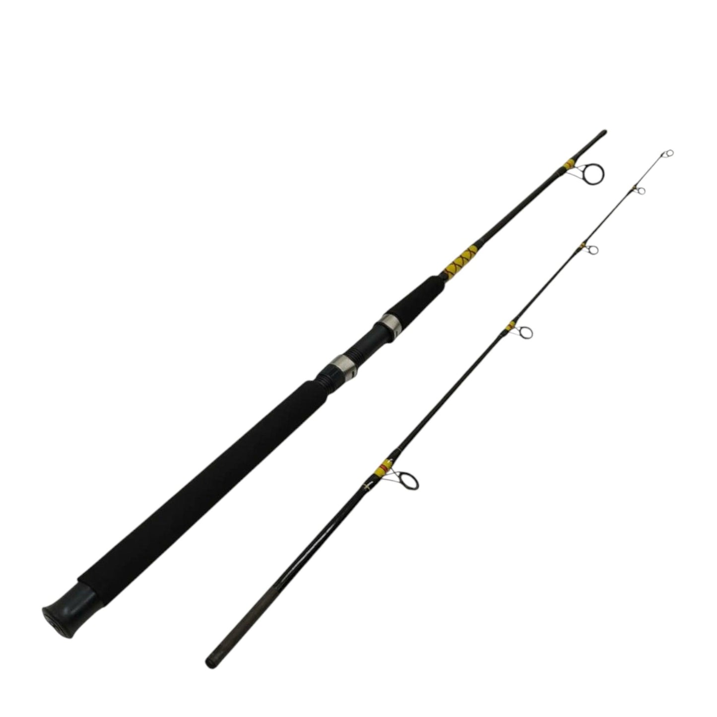 TitanForce Heavy-Duty Spinning Rod – Black & Yellow, 6ft to 9ft Variants.