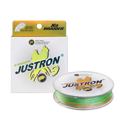 Justron 9X Braided Fishing Line – 100m High-Strength & Abrasion Resistant.