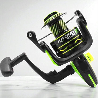 Kronos KT Spinning Reel featuring a smooth drag system and reinforced metal spool, ideal for both saltwater and freshwater fishing

