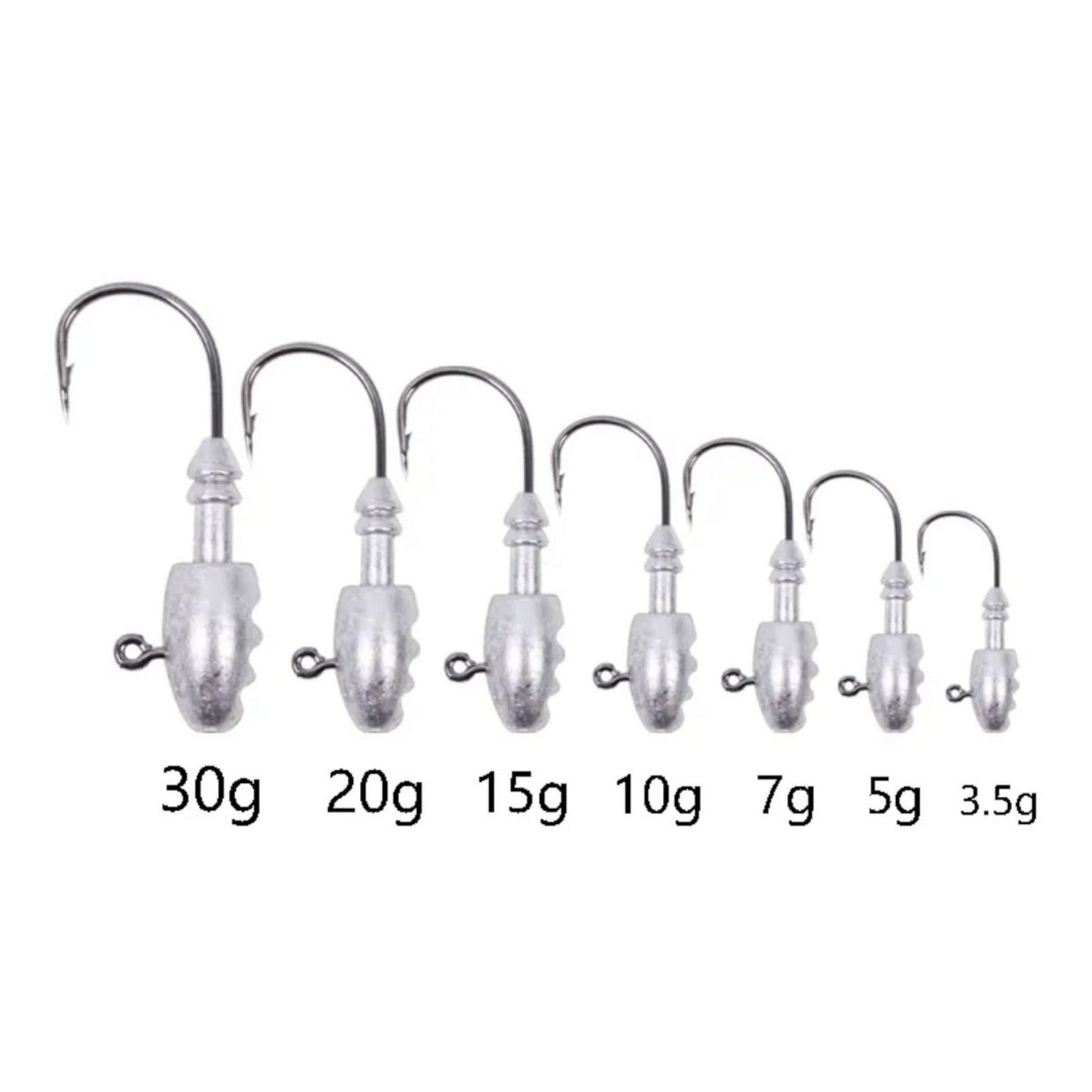 Anti-slip double barb detail on jig head for secure soft bait holding – corrosion-resistant and perfect for pro anglers.