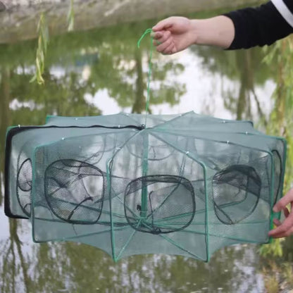 Automatic Foldable Fishing Trap Net – Portable Umbrella-Style Cage for Fish, Crabs, Shrimp, and Other Aquatic Creatures 8Hole