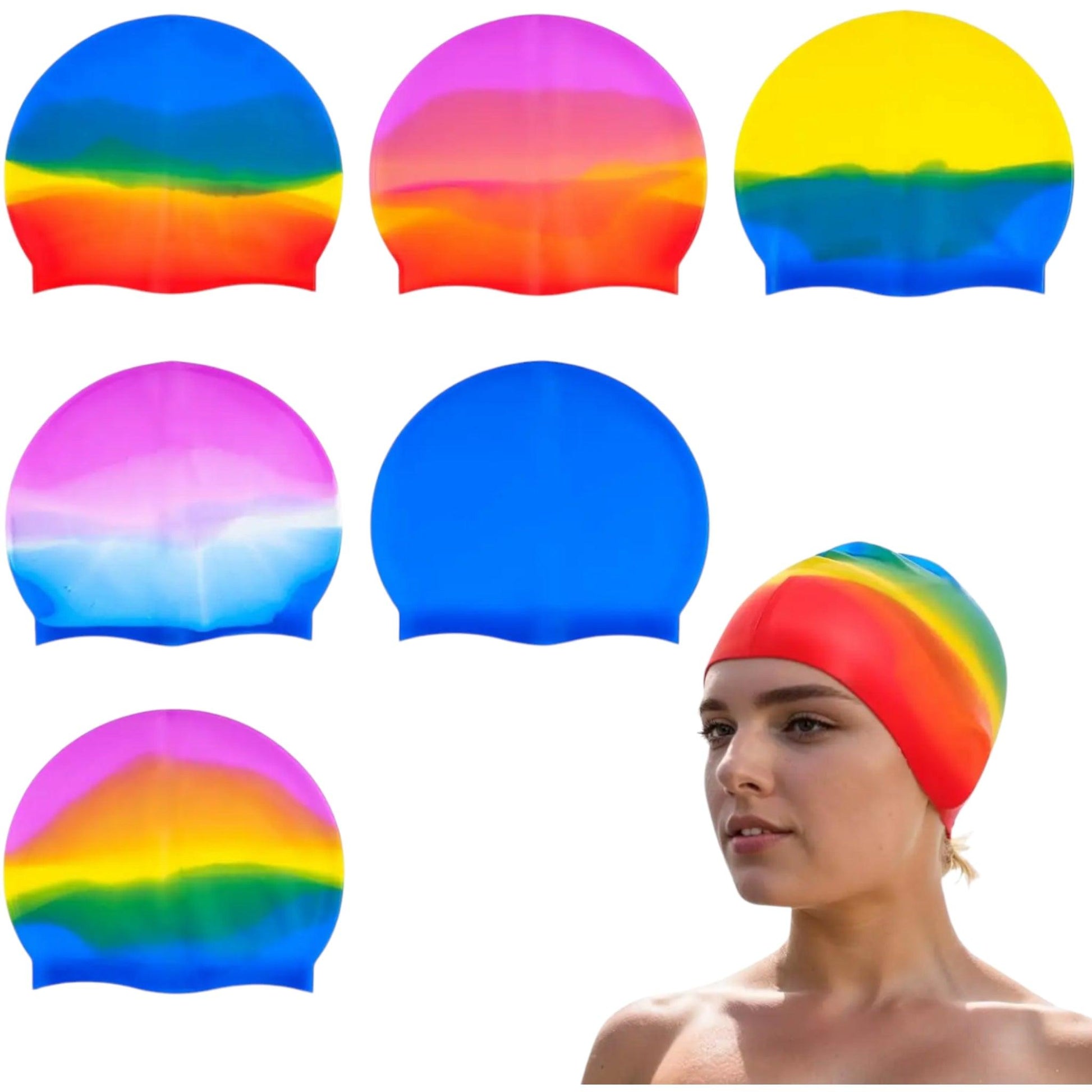 Waterproof Silicone Swim Cap for Women – Protects Hair from Chlorine